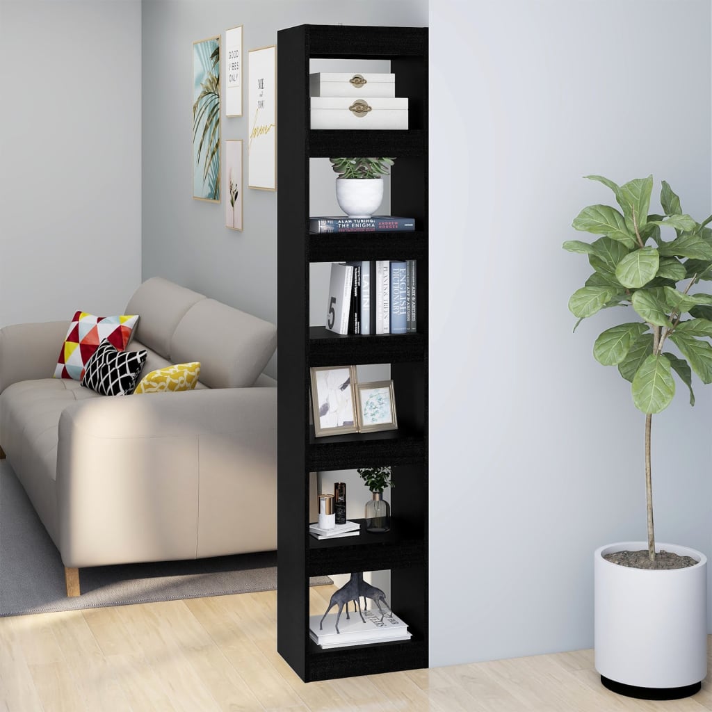 Boekenkast/Kamerscherm 40X30X198 Cm Zwart