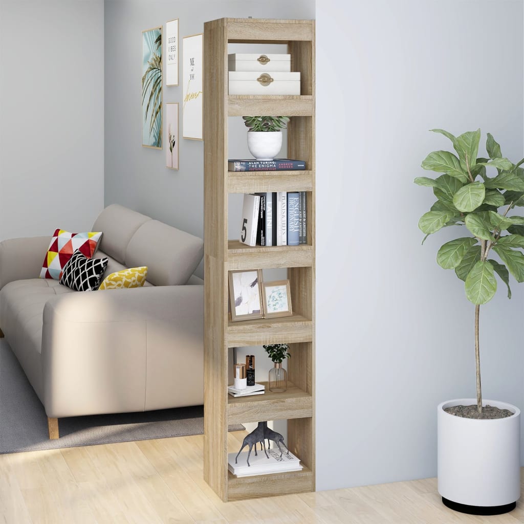 Boekenkast/Kamerscherm 40X30X198 Cm Sonoma Eikenkleurig