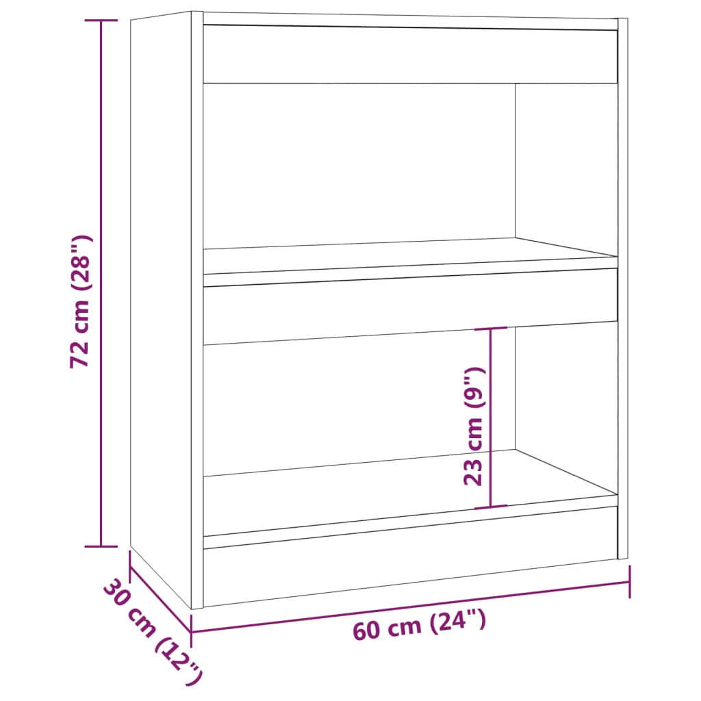 Boekenkast/Kamerscherm 60X30X72 Cm Wit