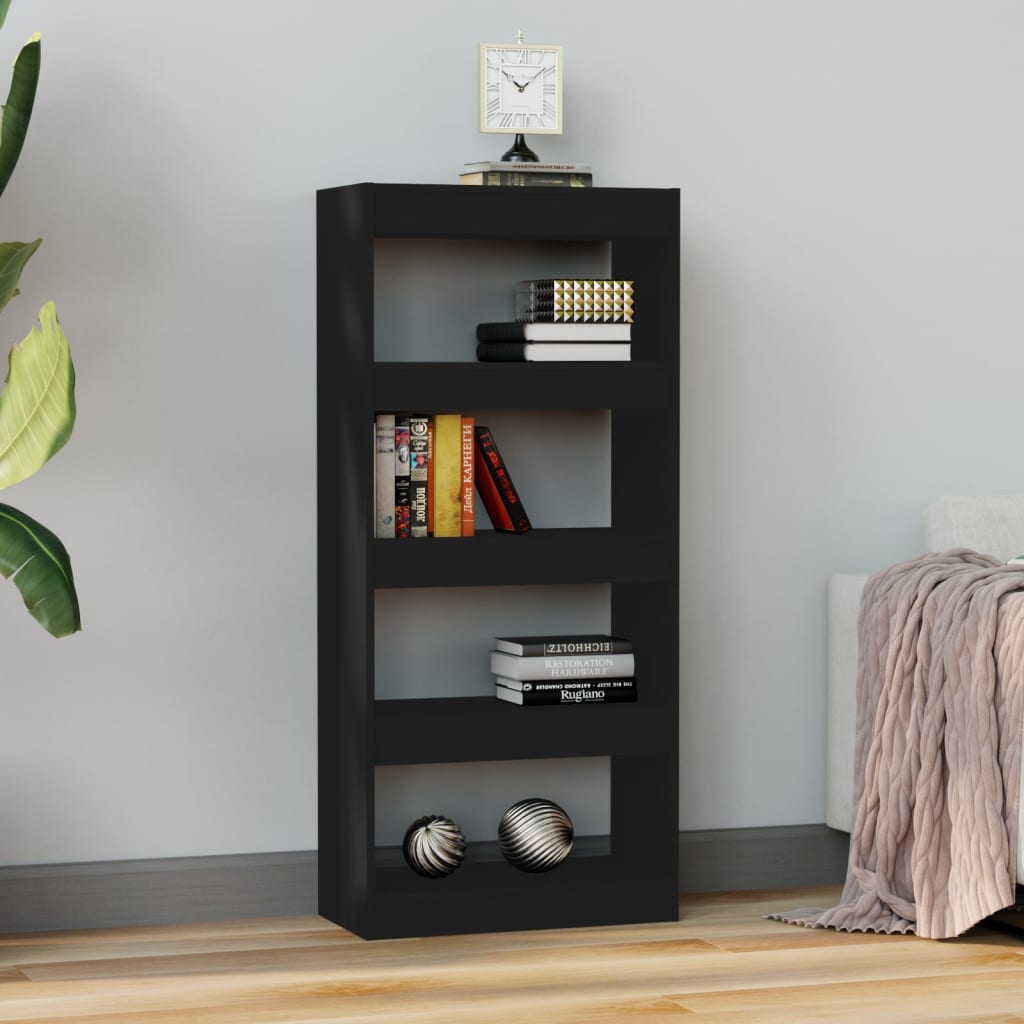 Boekenkast/Kamerscherm 60X30X135 Cm Bewerkt Hout Zwart