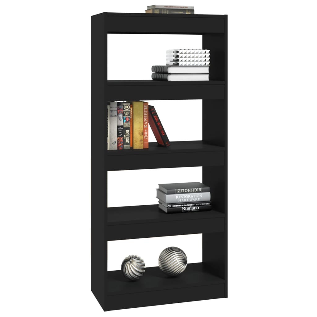 Boekenkast/Kamerscherm 60X30X135 Cm Bewerkt Hout Zwart