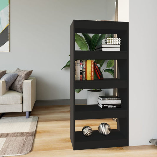 Boekenkast/Kamerscherm 60X30X135 Cm Bewerkt Hout Zwart