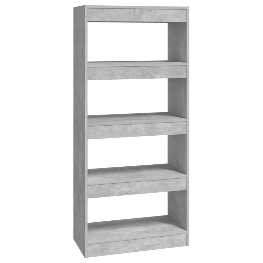 Boekenkast/Kamerscherm 60X30X135 Cm Bewerkt Hout Betongrijs