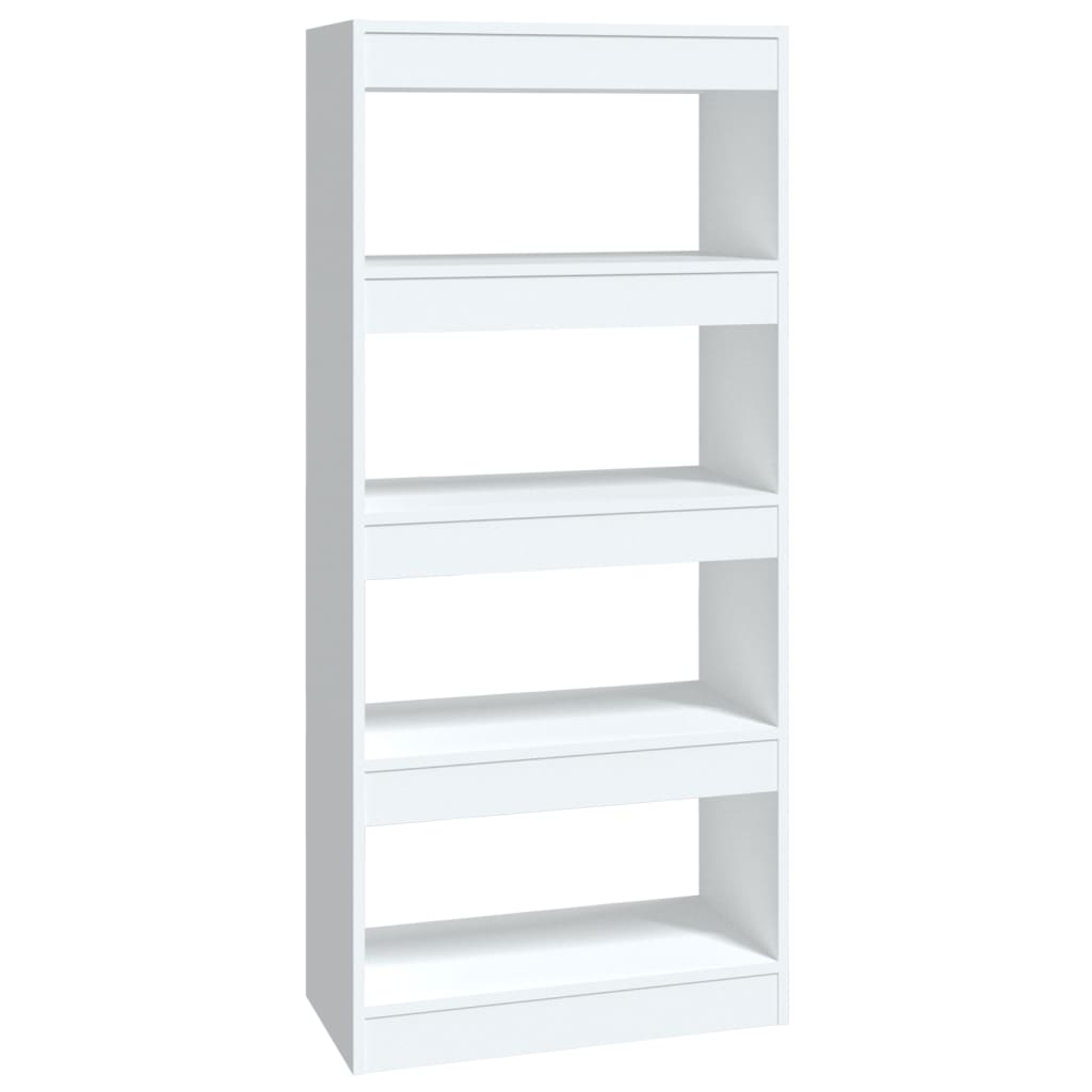 Boekenkast/Kamerscherm 60X30X135 Cm Bewerkt Hout Hoogglans Wit