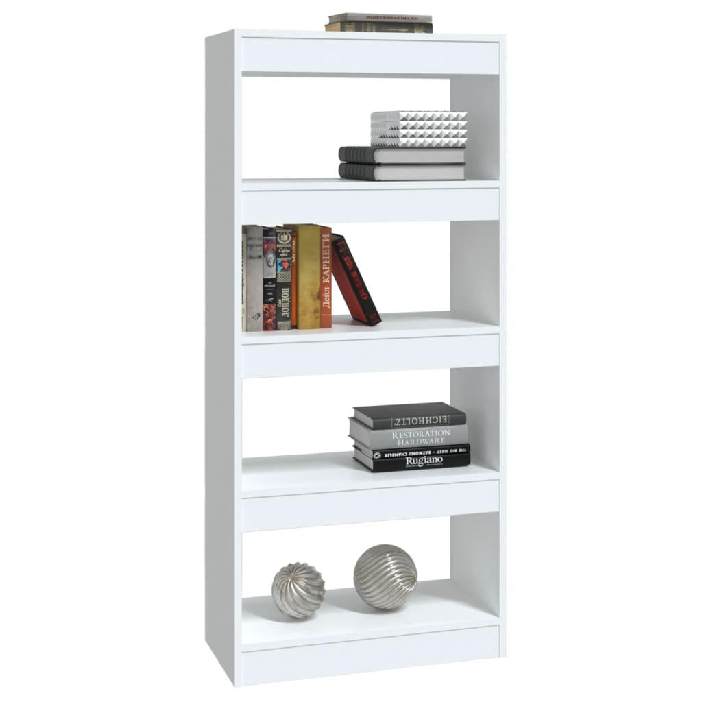 Boekenkast/Kamerscherm 60X30X135 Cm Bewerkt Hout Hoogglans Wit