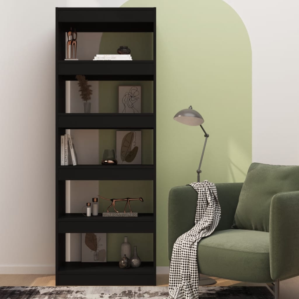 Boekenkast/Kamerscherm 60X30X166 Cm Spaanplaat Zwart