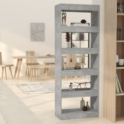 Boekenkast/Kamerscherm 60X30X166 Cm Spaanplaat Betongrijs