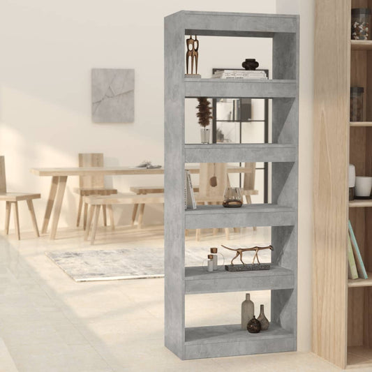 Boekenkast/Kamerscherm 60X30X166 Cm Spaanplaat Betongrijs