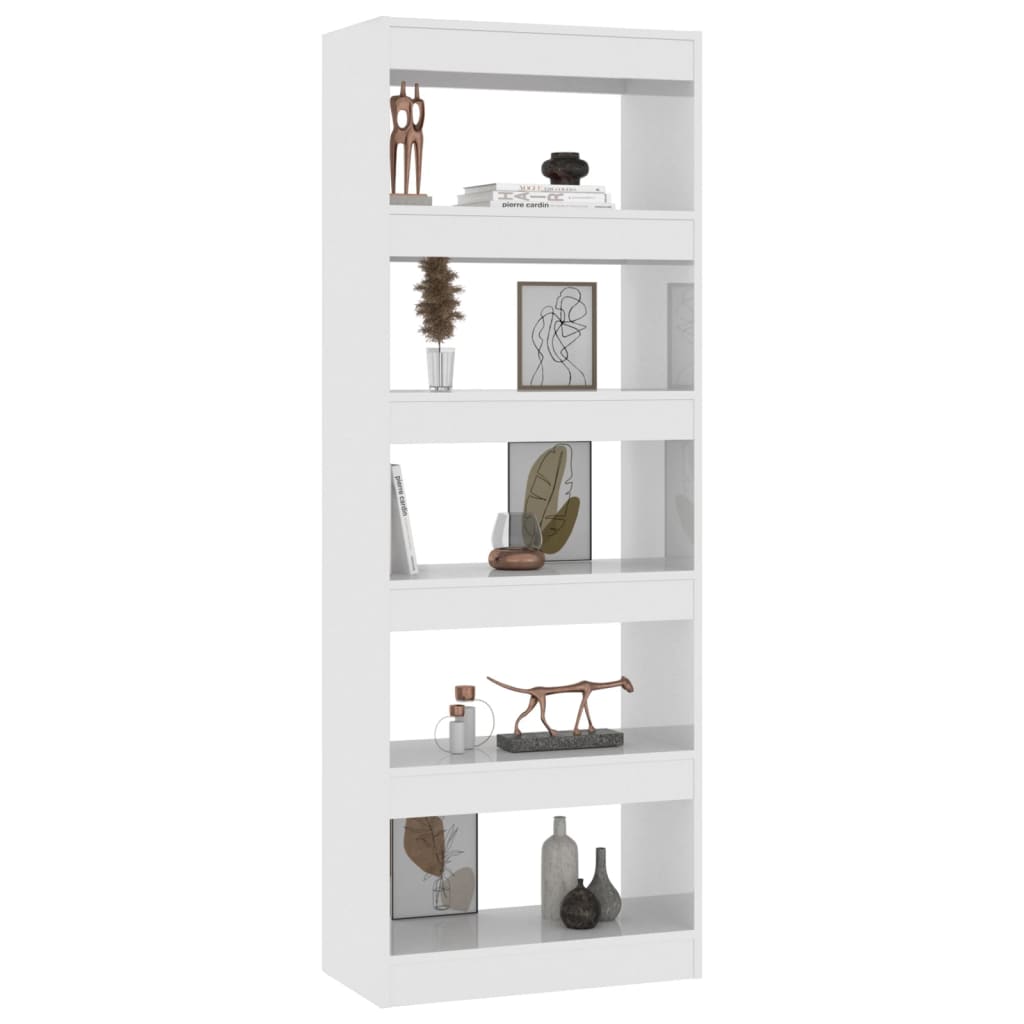 Boekenkast/Kamerscherm 60X30X166 Cm Spaanplaat Hoogglans Wit