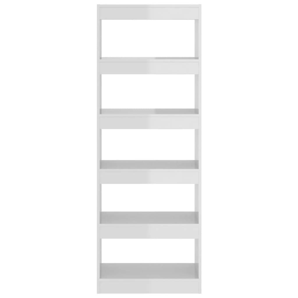 Boekenkast/Kamerscherm 60X30X166 Cm Spaanplaat Hoogglans Wit