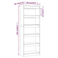 Boekenkast/Kamerscherm 60X30X166 Cm Spaanplaat Hoogglans Wit