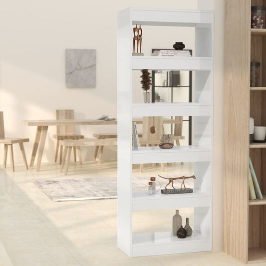 Boekenkast/Kamerscherm 60X30X166 Cm Spaanplaat Hoogglans Wit