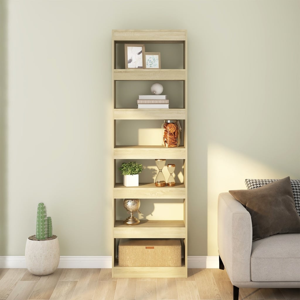 Boekenkast/Kamerscherm 60X30X198 Cm Sonoma Eikenkleurig