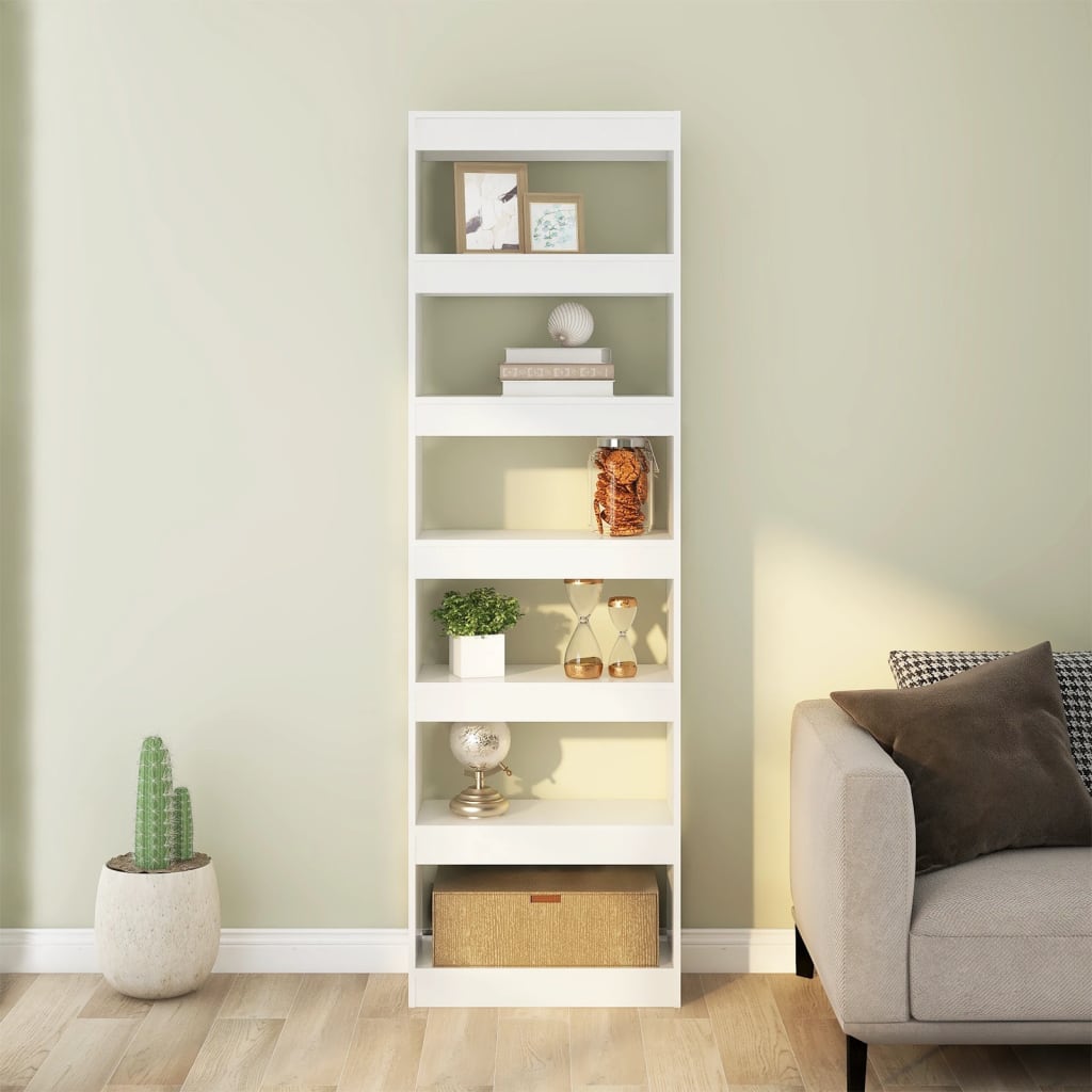 Boekenkast/Kamerscherm 60X30X198 Cm Hoogglans Wit