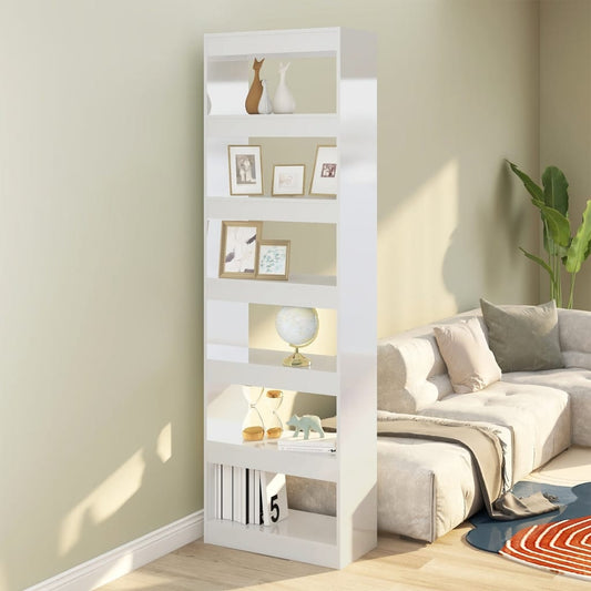 Boekenkast/Kamerscherm 60X30X198 Cm Hoogglans Wit