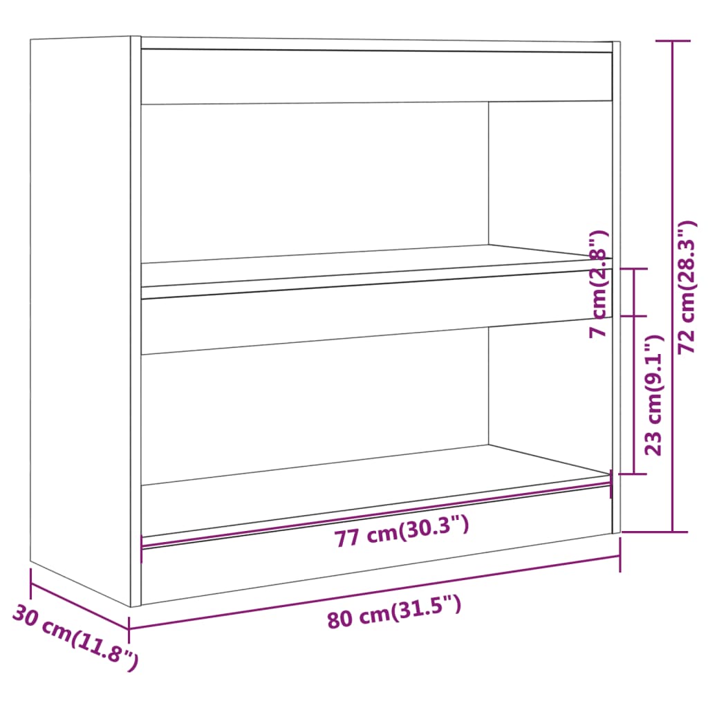 Boekenkast/Kamerscherm 80X30X72 Cm Zwart