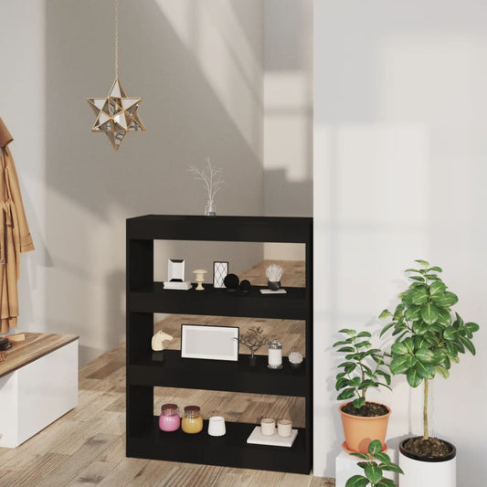 Boekenkast/Kamerscherm 80X30X103 Cm Bewerkt Hout Zwart