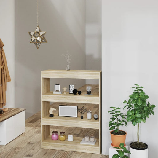 Boekenkast/Kamerscherm 80X30X103 Cm Bewerkt Hout Sonoma Eiken