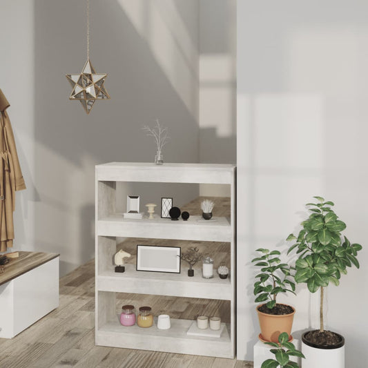 Boekenkast/Kamerscherm 80X30X103 Cm Bewerkt Hout Betongrijs
