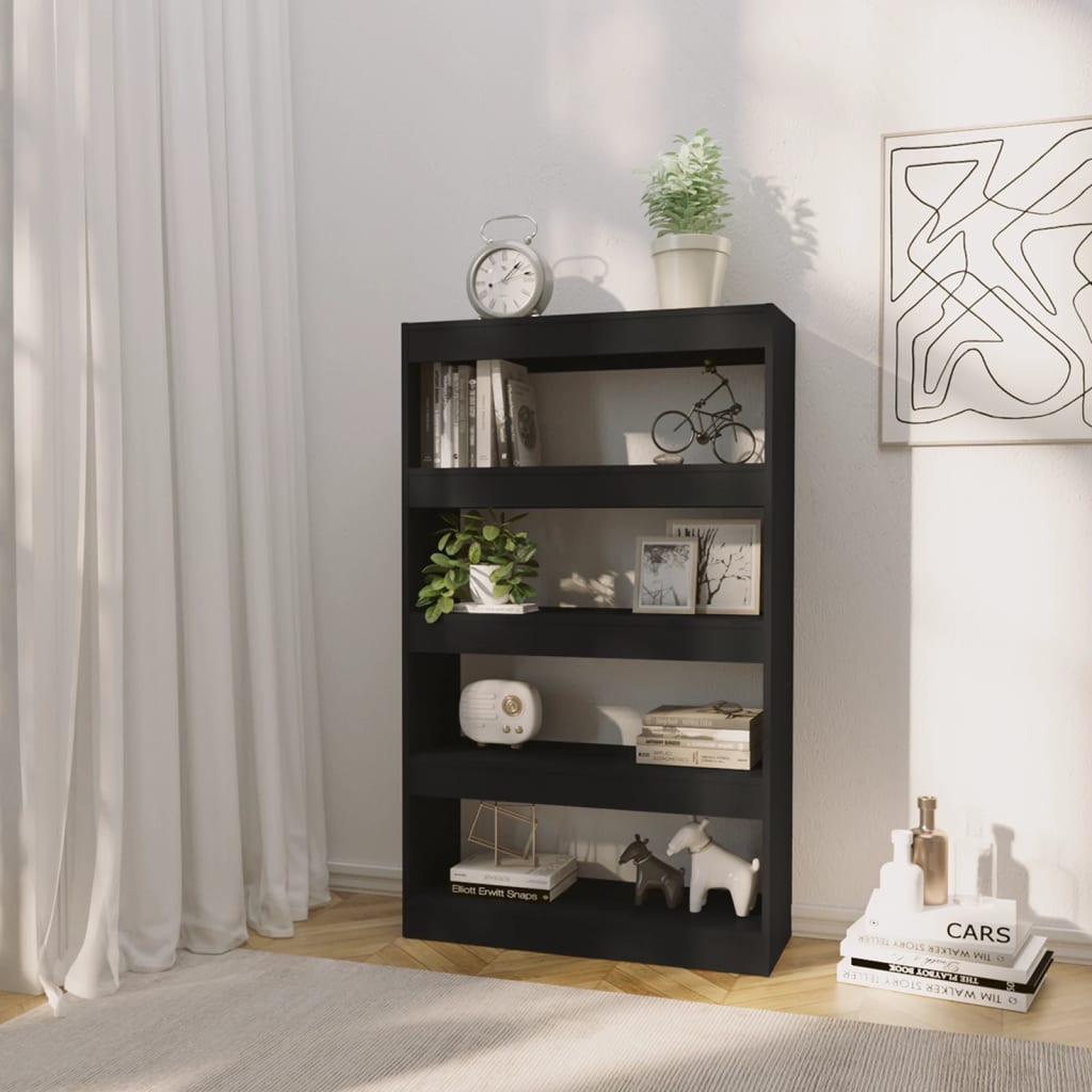 Boekenkast/Kamerscherm 80X30X135 Cm Spaanplaat Zwart