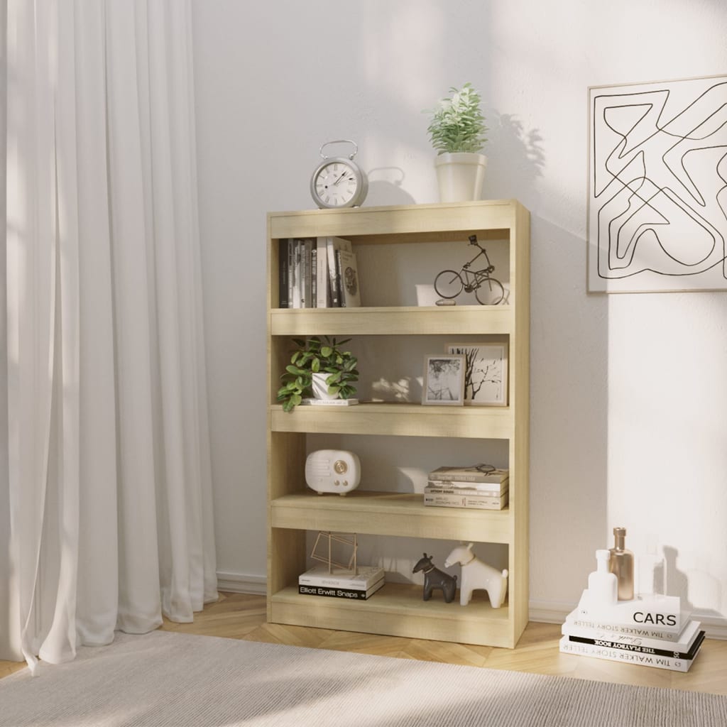 Boekenkast/Kamerscherm 80X30X135 Cm Spaanplaat Sonoma Eiken