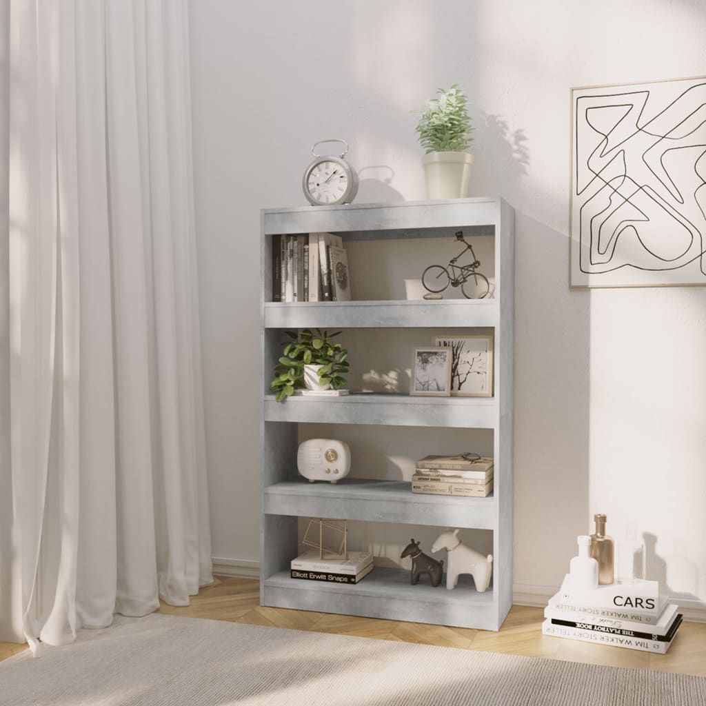 Boekenkast/Kamerscherm 80X30X135 Cm Spaanplaat Betongrijs