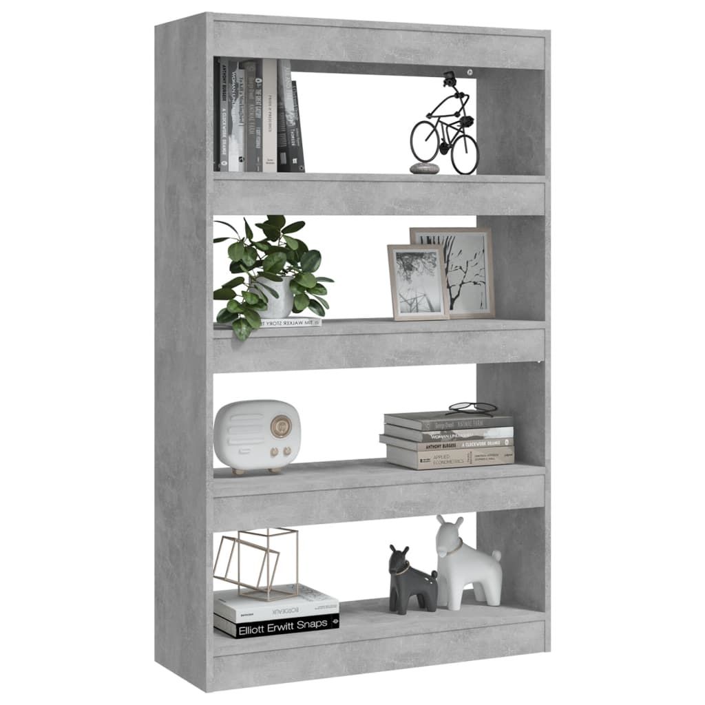 Boekenkast/Kamerscherm 80X30X135 Cm Spaanplaat Betongrijs