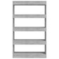 Boekenkast/Kamerscherm 80X30X135 Cm Spaanplaat Betongrijs
