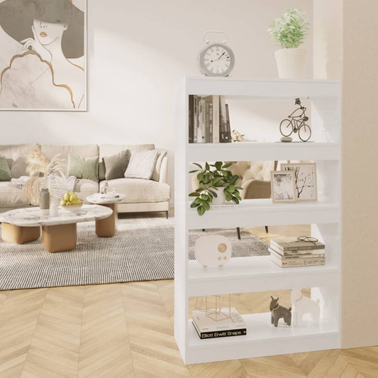 Boekenkast/Kamerscherm 80X30X135 Cm Spaanplaat Hoogglans Wit