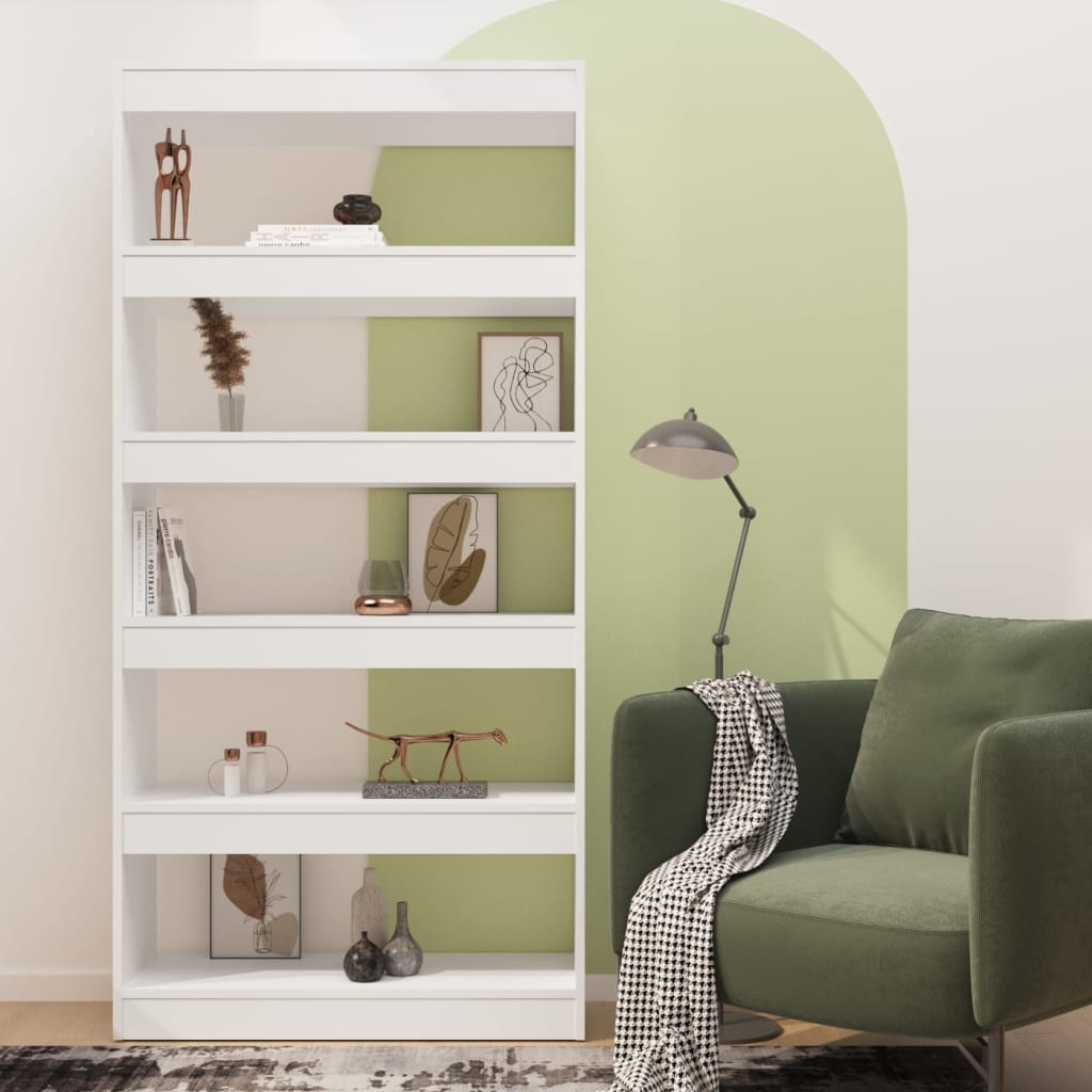 Boekenkast/Kamerscherm 80X30X166 Cm Spaanplaat Wit