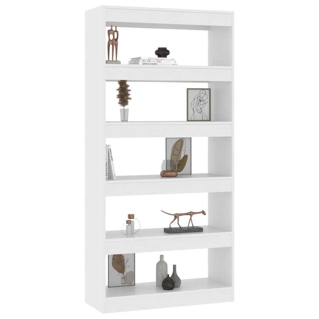 Boekenkast/Kamerscherm 80X30X166 Cm Spaanplaat Wit