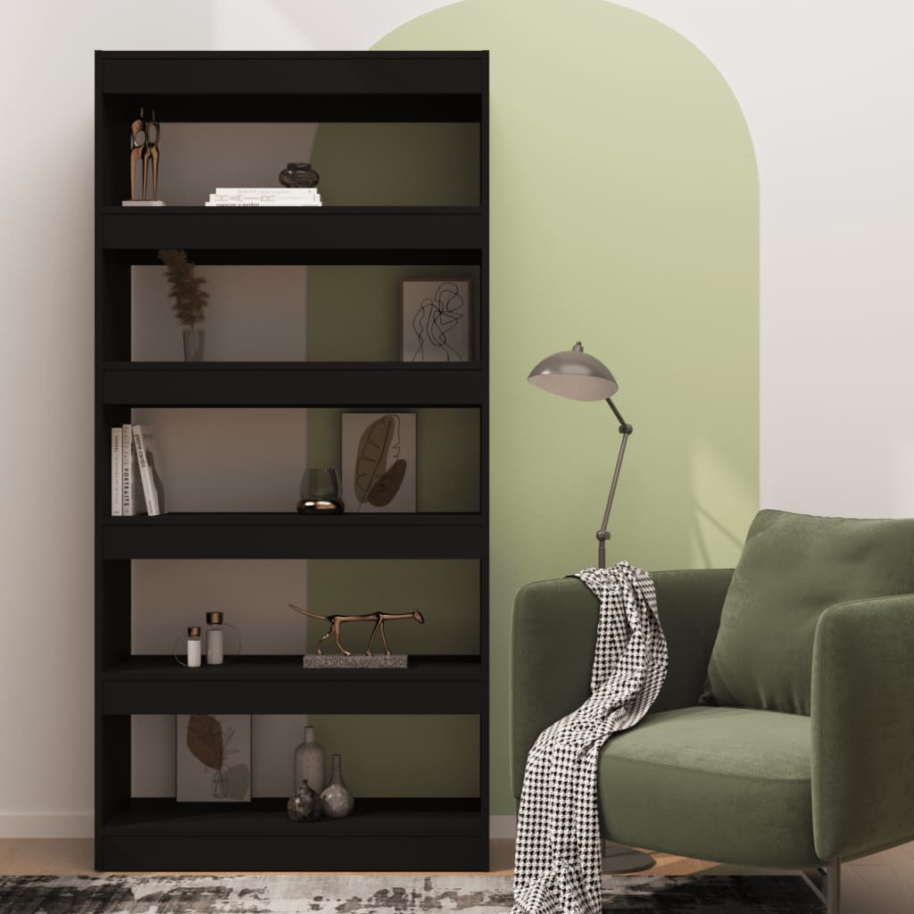 Boekenkast/Kamerscherm 80X30X166 Cm Spaanplaat Zwart