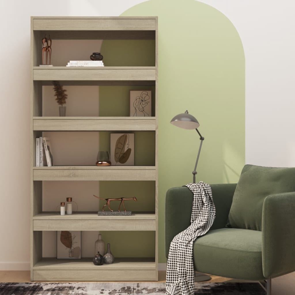 Boekenkast/Kamerscherm 80X30X166 Cm Spaanplaat Sonoma Eiken