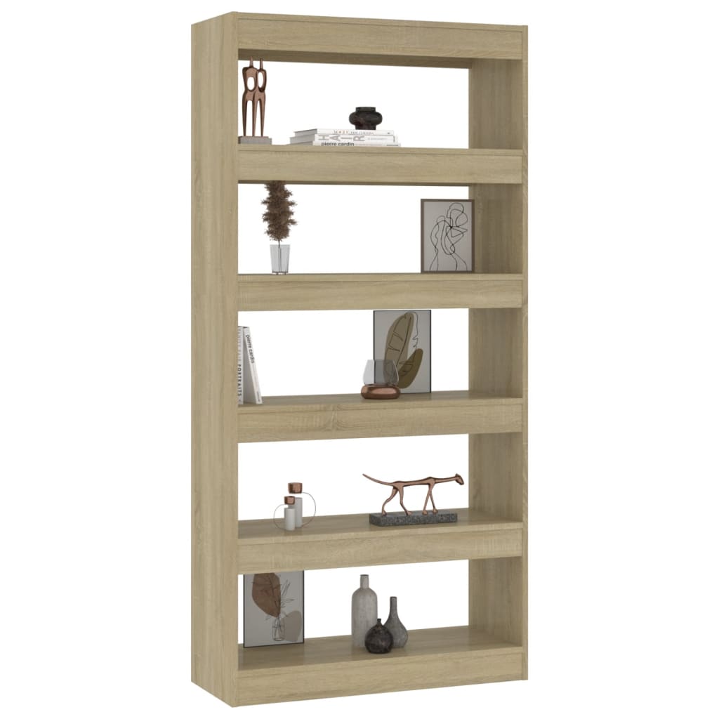Boekenkast/Kamerscherm 80X30X166 Cm Spaanplaat Sonoma Eiken