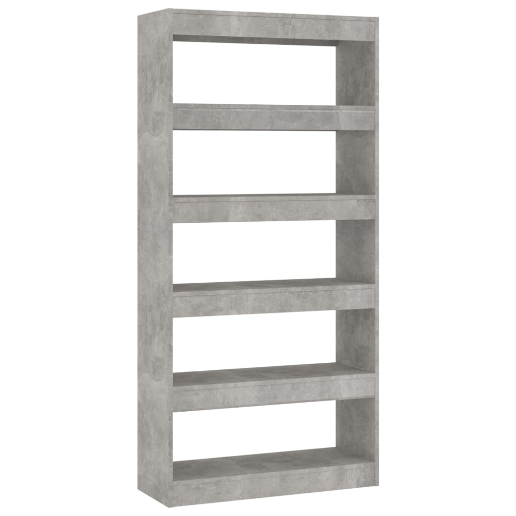 Boekenkast/Kamerscherm 80X30X166 Cm Spaanplaat Betongrijs