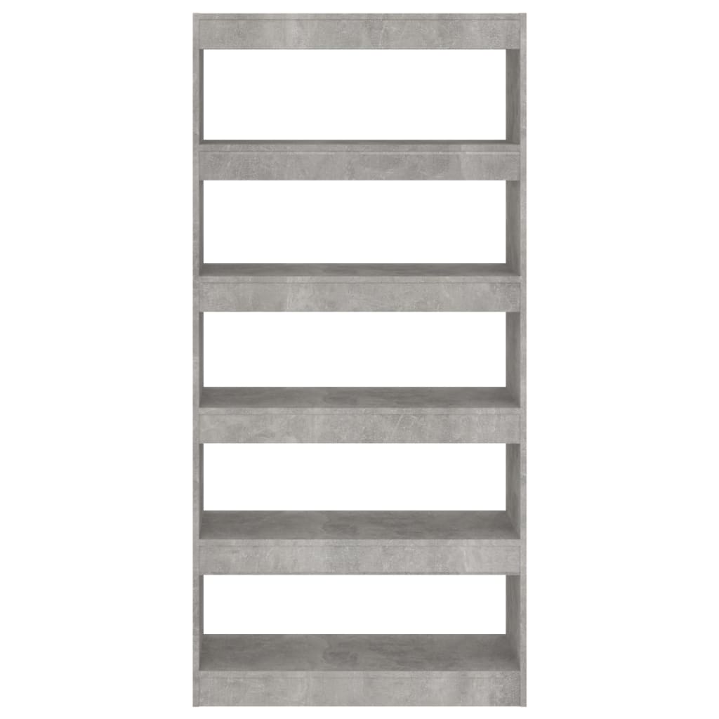 Boekenkast/Kamerscherm 80X30X166 Cm Spaanplaat Betongrijs