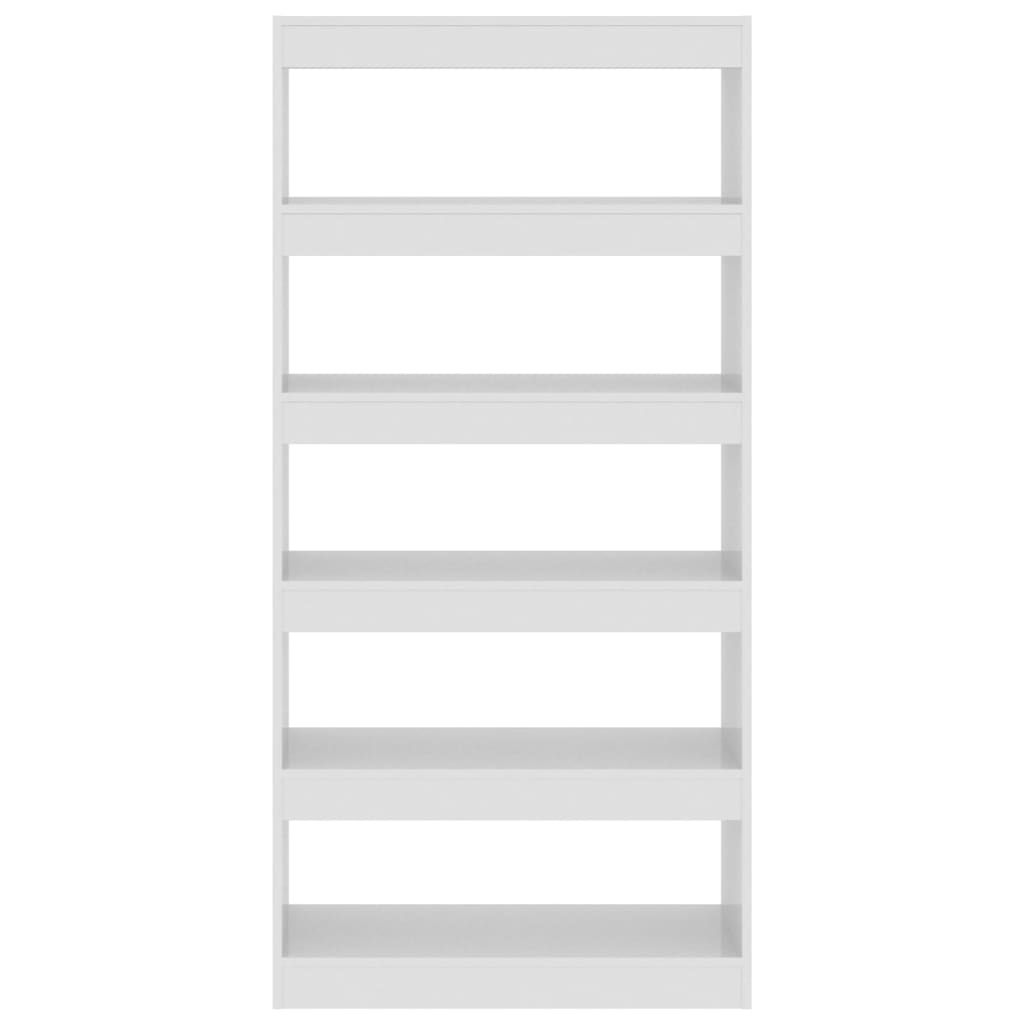 Boekenkast/Kamerscherm 80X30X166 Cm Spaanplaat Hoogglans Wit