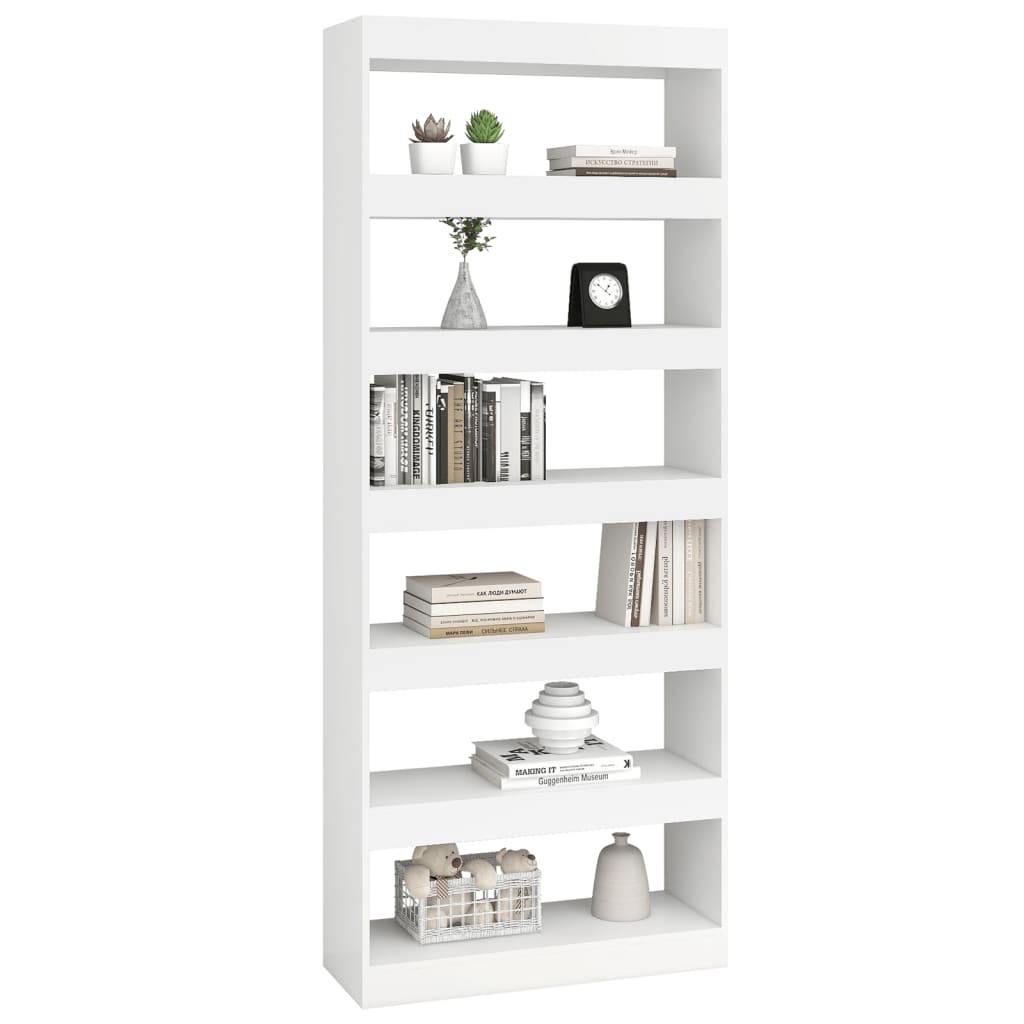 Boekenkast/Kamerscherm 80X30X198 Cm Spaanplaat Wit