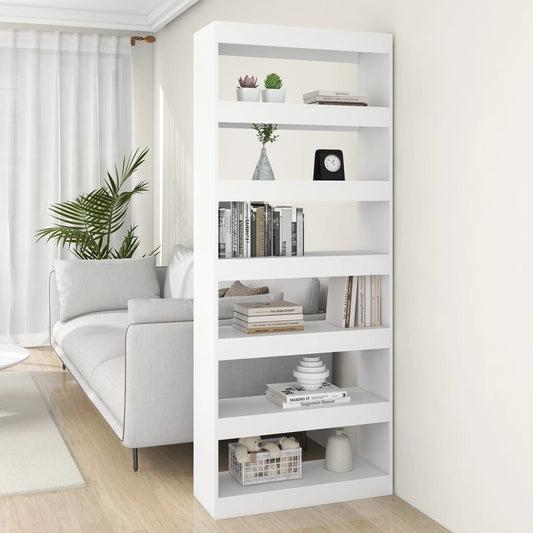 Boekenkast/Kamerscherm 80X30X198 Cm Spaanplaat Wit