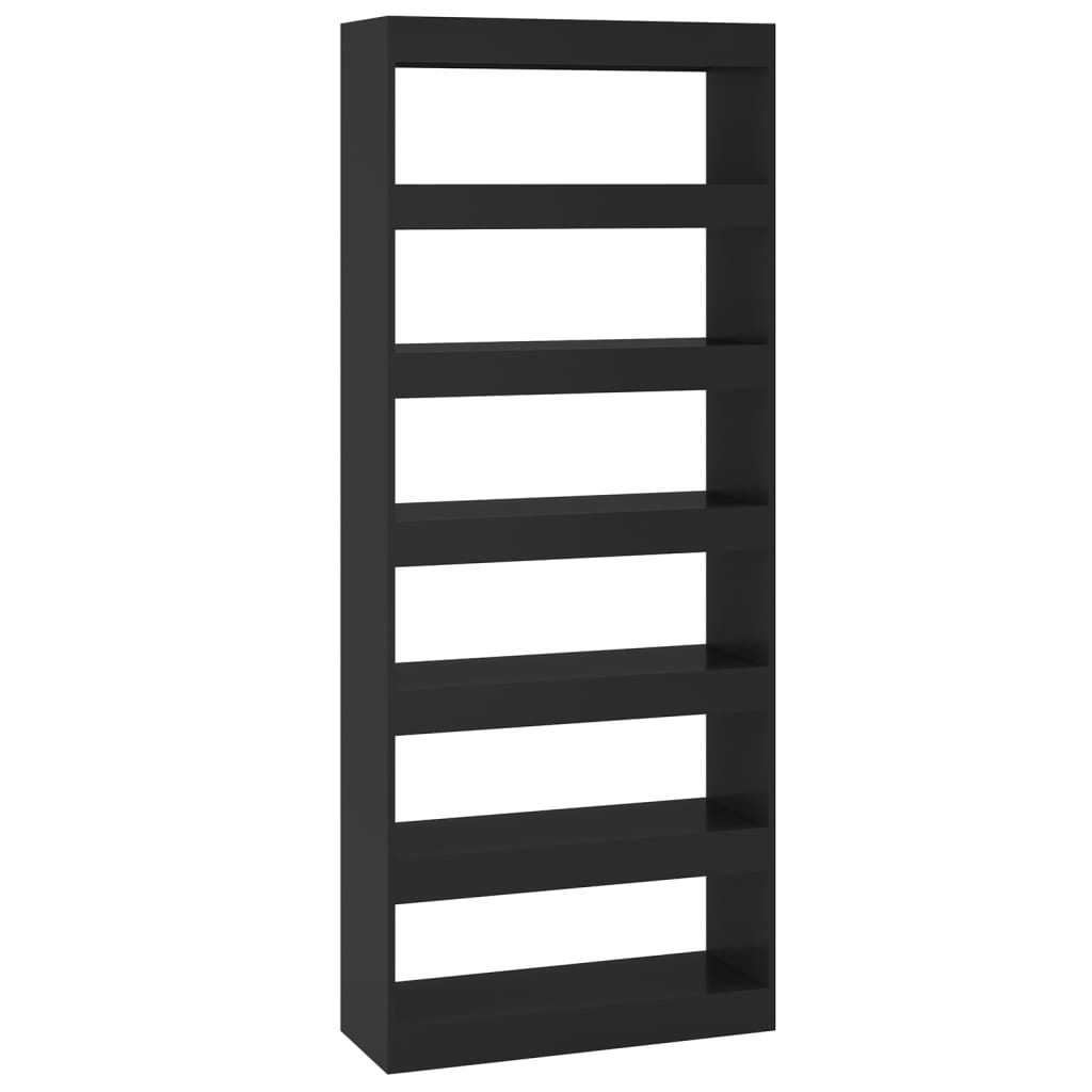 Boekenkast/Kamerscherm 80X30X198 Cm Spaanplaat Zwart
