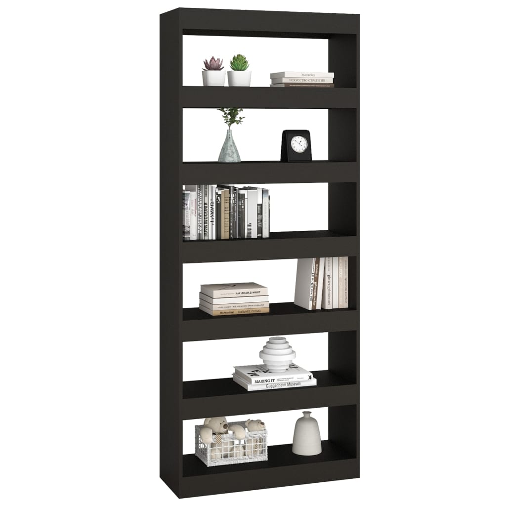 Boekenkast/Kamerscherm 80X30X198 Cm Spaanplaat Zwart