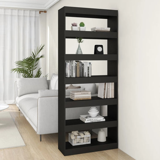 Boekenkast/Kamerscherm 80X30X198 Cm Spaanplaat Zwart