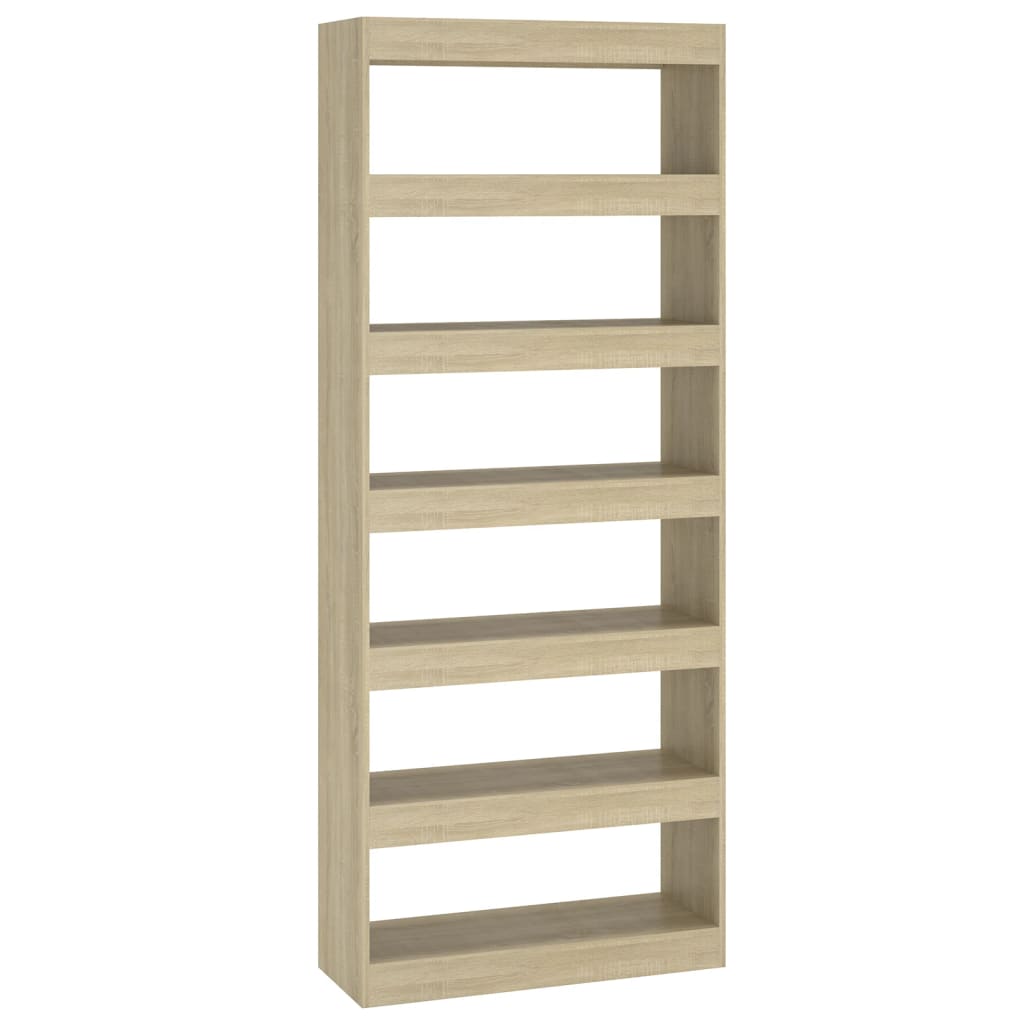 Boekenkast/Kamerscherm 80X30X198 Cm Spaanplaat Sonoma Eiken