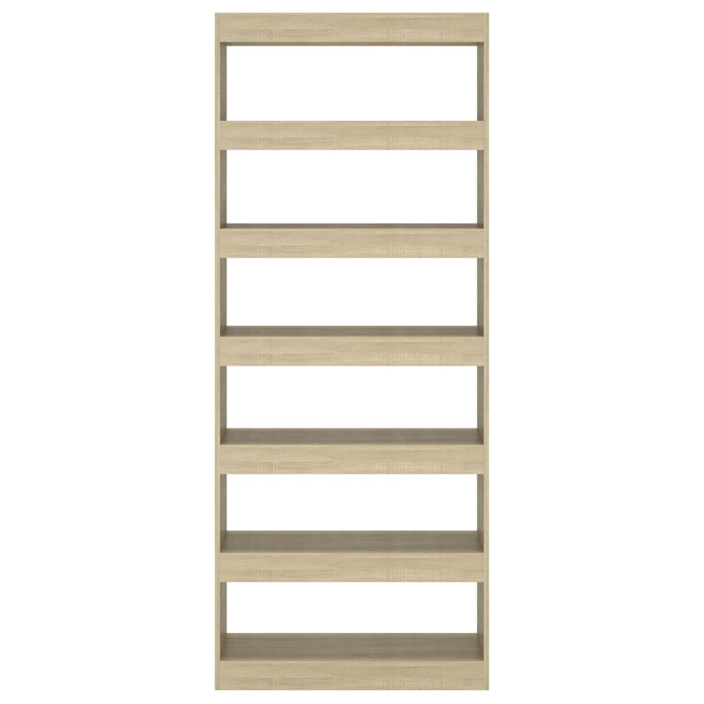 Boekenkast/Kamerscherm 80X30X198 Cm Spaanplaat Sonoma Eiken