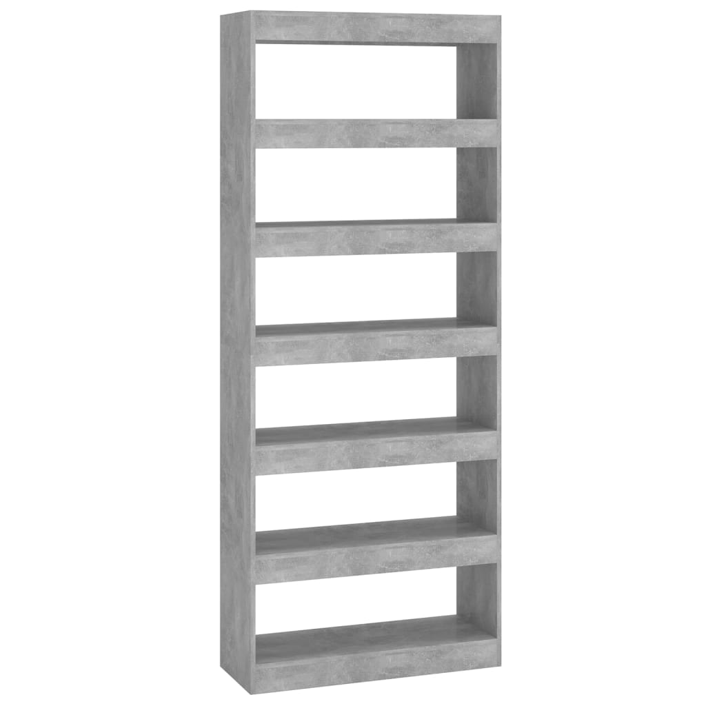 Boekenkast/Kamerscherm 80X30X198 Cm Spaanplaat Betongrijs