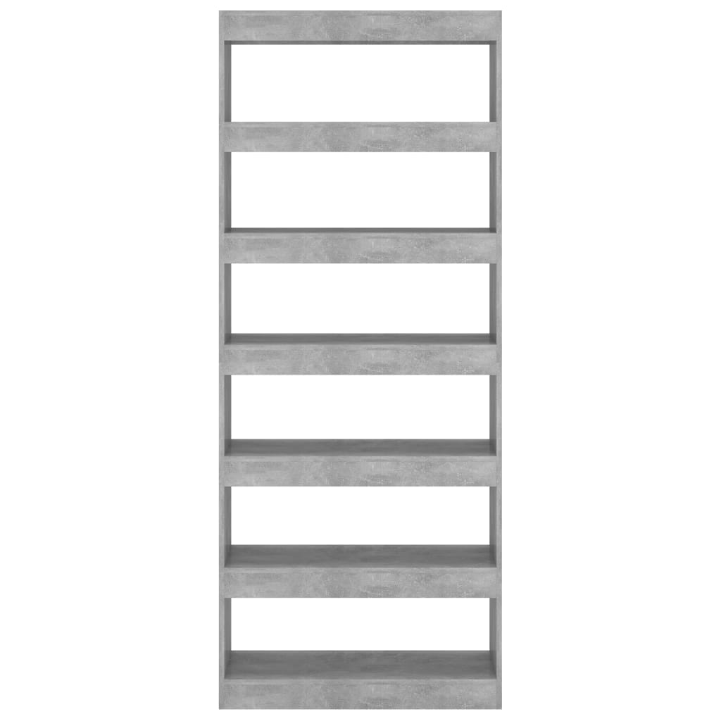 Boekenkast/Kamerscherm 80X30X198 Cm Spaanplaat Betongrijs