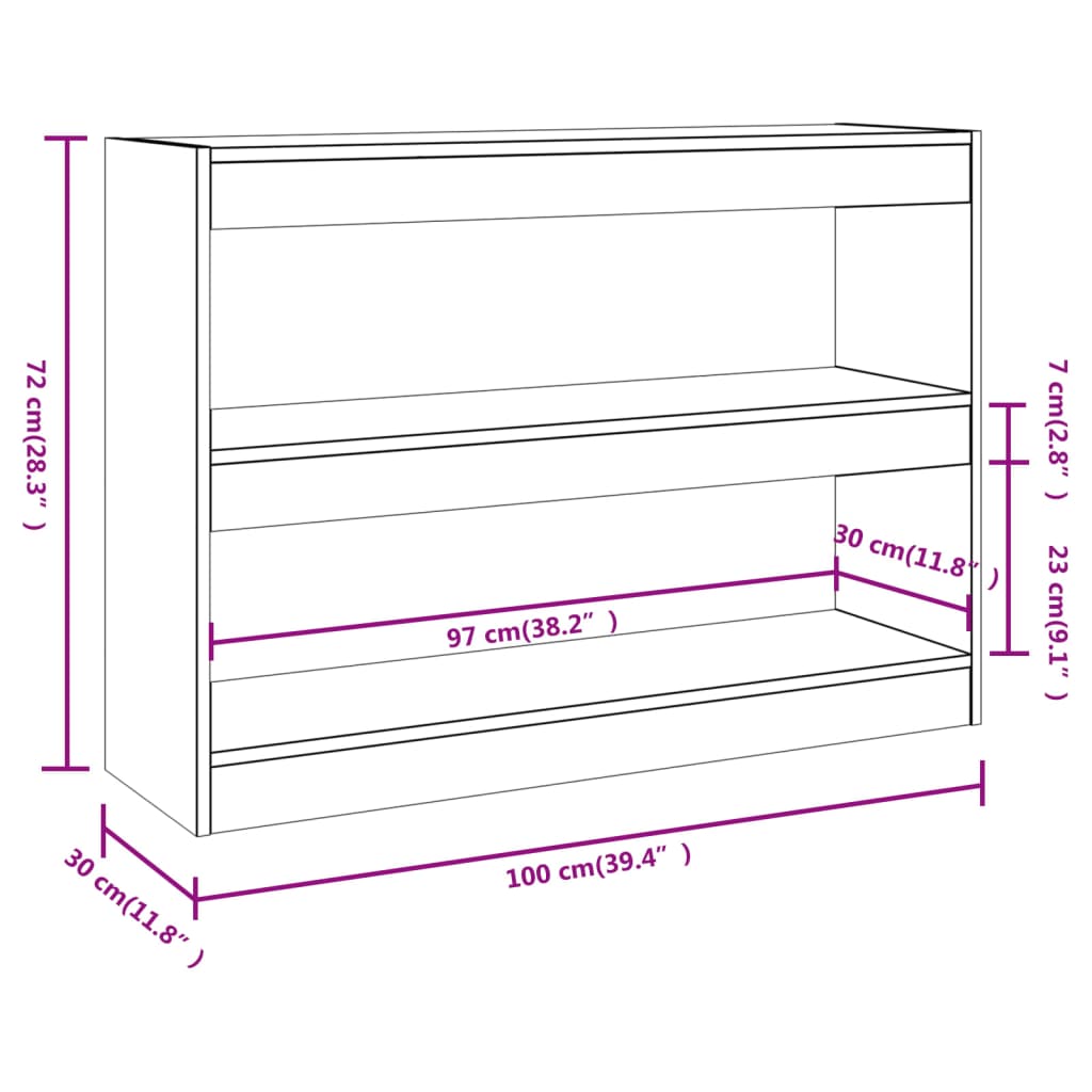 Boekenkast/Kamerscherm 100X30X72 Cm Wit