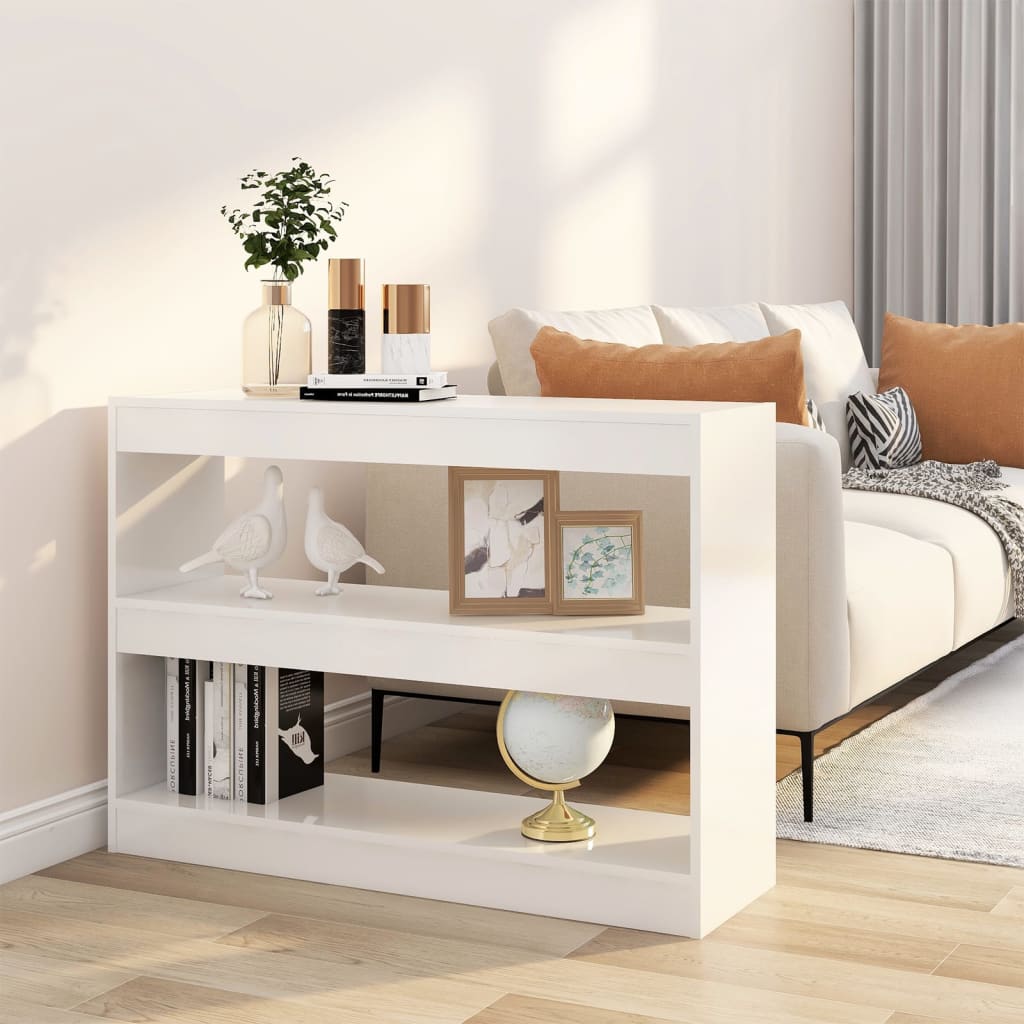 Boekenkast/Kamerscherm 100X30X72 Cm Hoogglans Wit