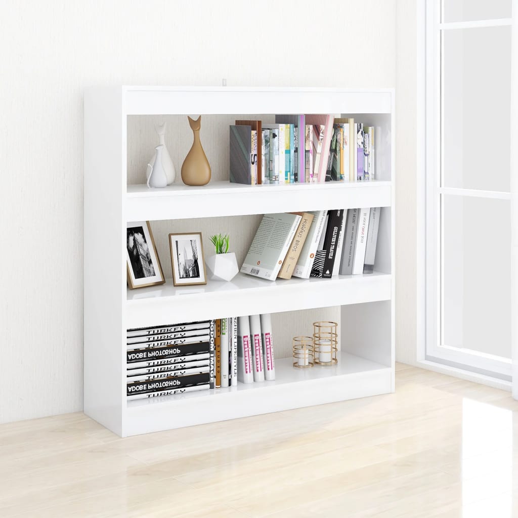 Boekenkast/Kamerscherm 100X30X103 Cm Hoogglans Wit