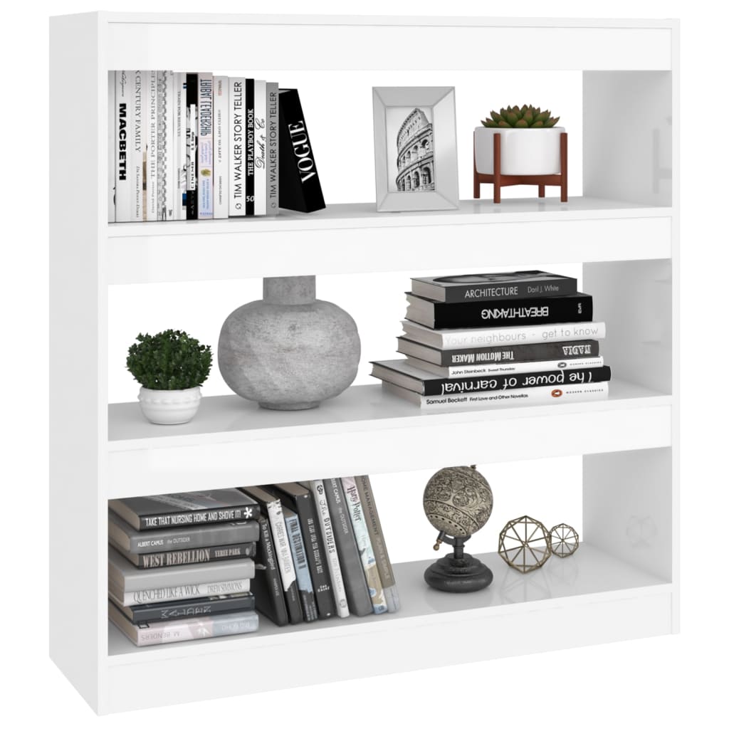 Boekenkast/Kamerscherm 100X30X103 Cm Hoogglans Wit